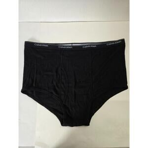 Calvin Klein Men's Logo Waistband 100% Cotton Black Brief Underwear Size 5XL